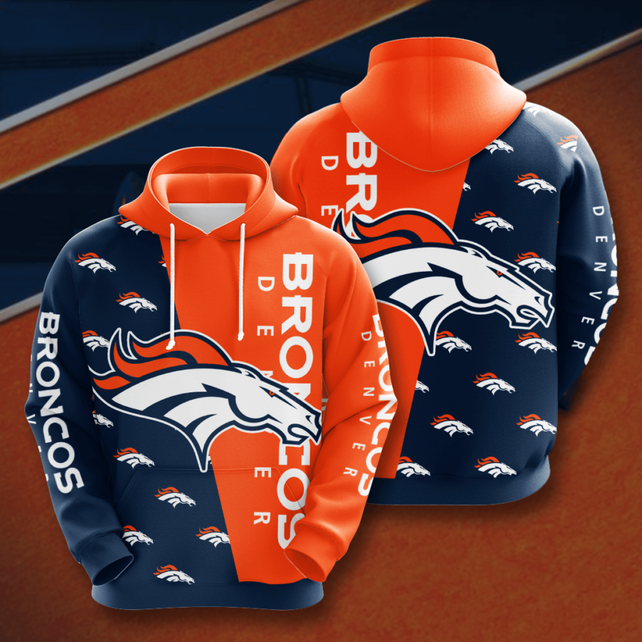 Denver Broncos 3D Printed Hooded Pocket Pullover Hoodie-Denver Broncos - fitnfan