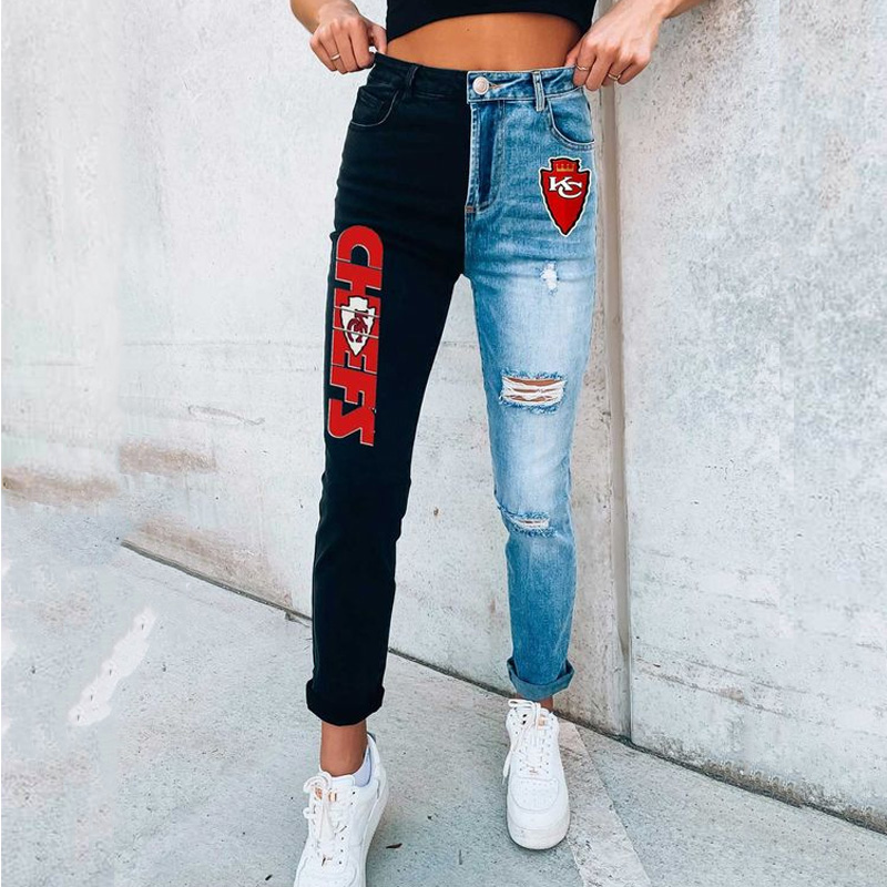 Fashion stitched printed skinny jeans - fitnfan