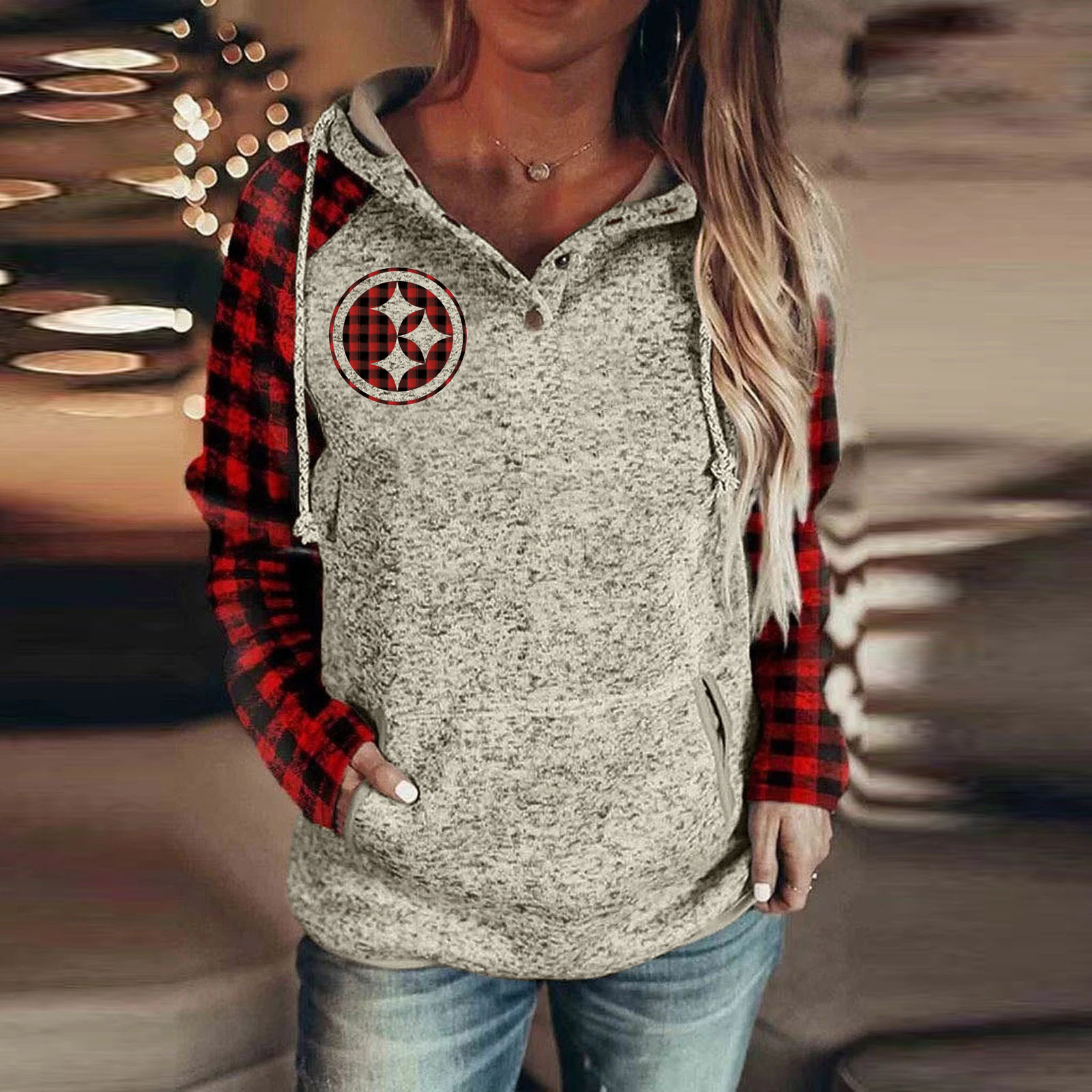 Fashion printed long sleeved Hoodie-Pittsburgh Steelers - fitnfan