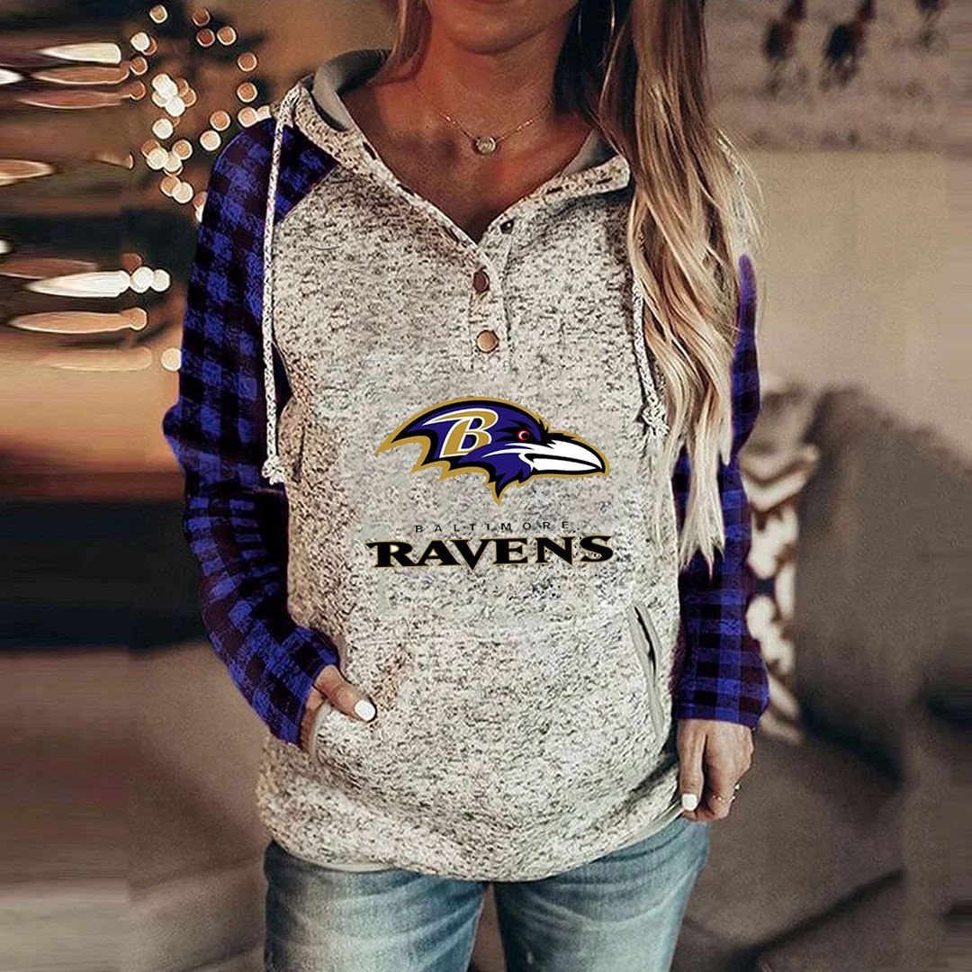 Casual printed Hoodie for men and women-Baltimore Ravens - fitnfan