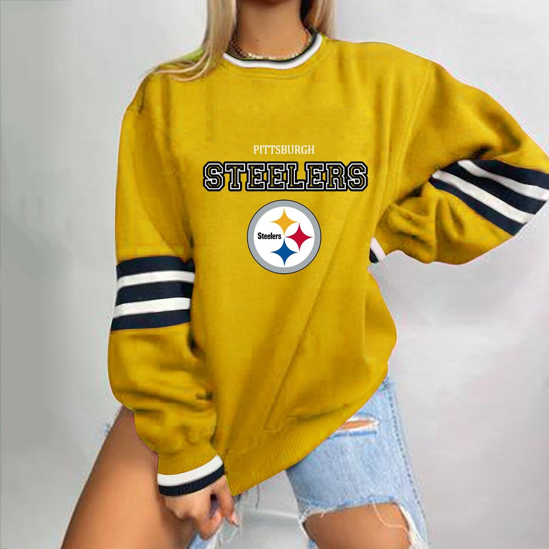 Casual loose print Pullover-Pittsburgh Steelers - fitnfan