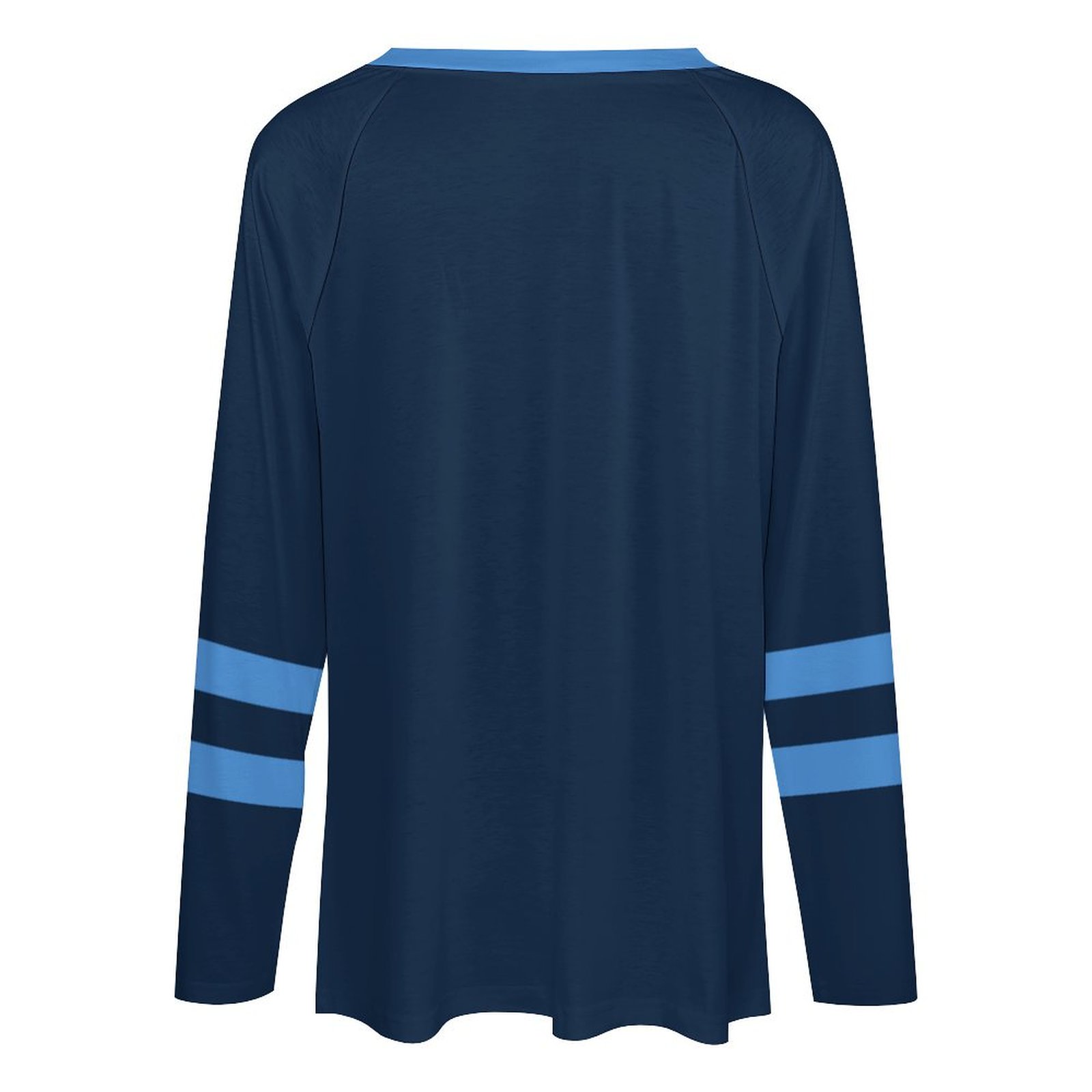 Tennessee Titans Women's V-neck Double-layered Long-sleeved Loose T-shirt-Tennessee Titans - fitnfan