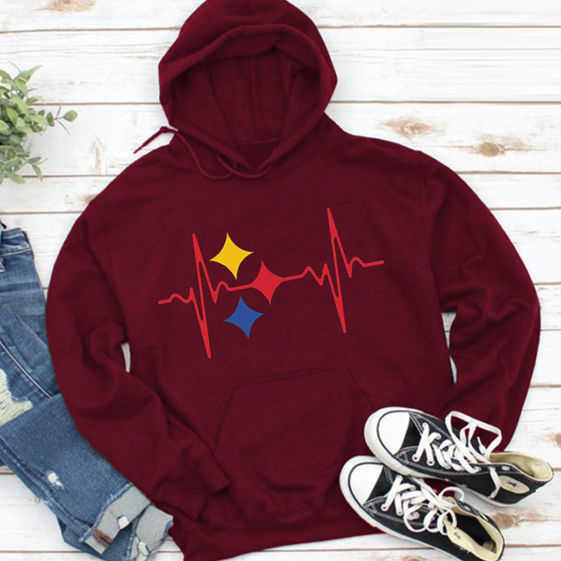 Fashion printed long sleeved Hoodie-Pittsburgh Steelers - fitnfan