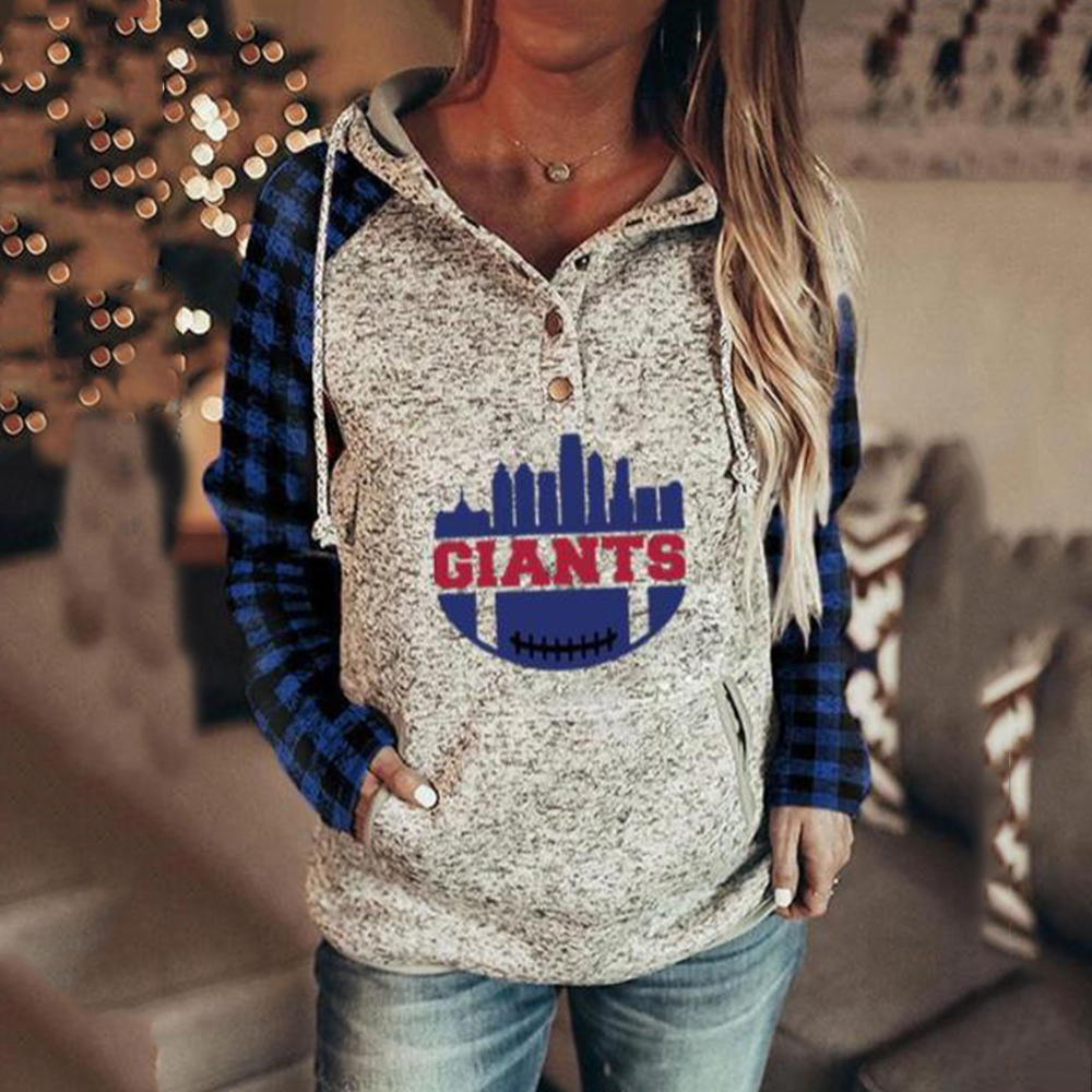 Casual printed Hoodie for men and women-New York Giants - fitnfan