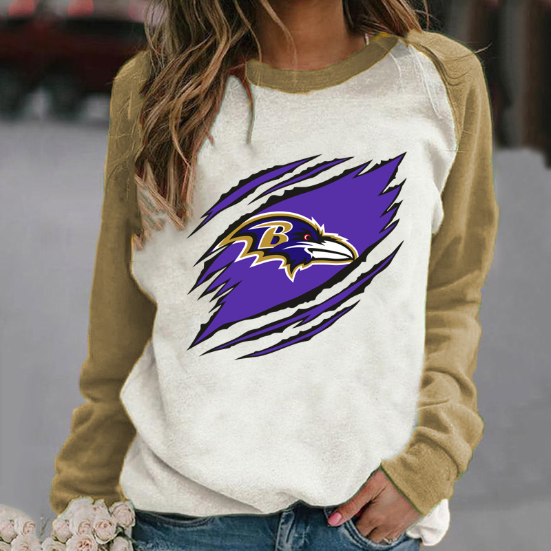 Casual printed Pullover for men and women-Baltimore Ravens - fitnfan