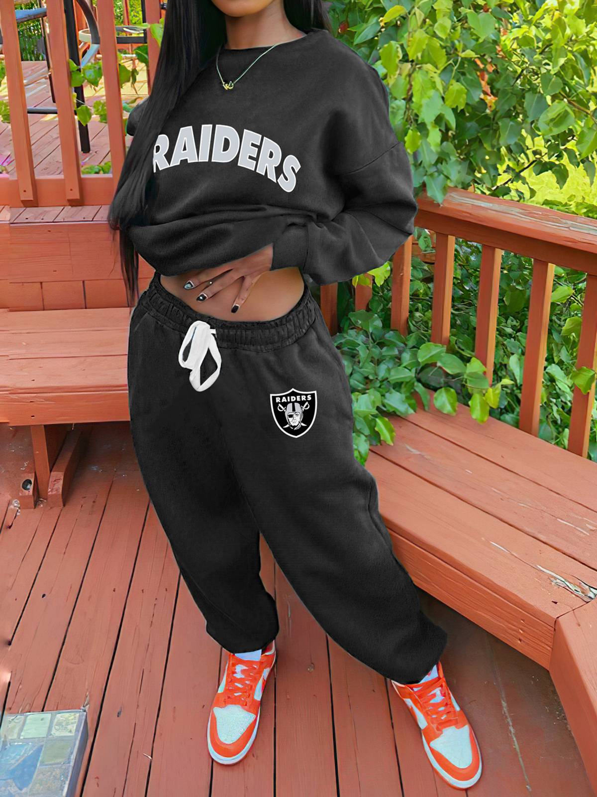 Las Vegas Raiders Sports Sweatshirt Two-Piece Suit-Las Vegas Raiders - fitnfan