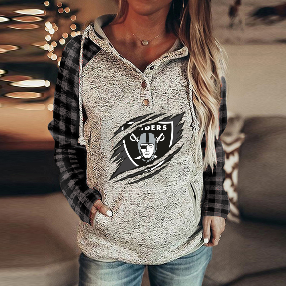 Fashion color blocking printed Hoodie-Las Vegas Raiders - fitnfan
