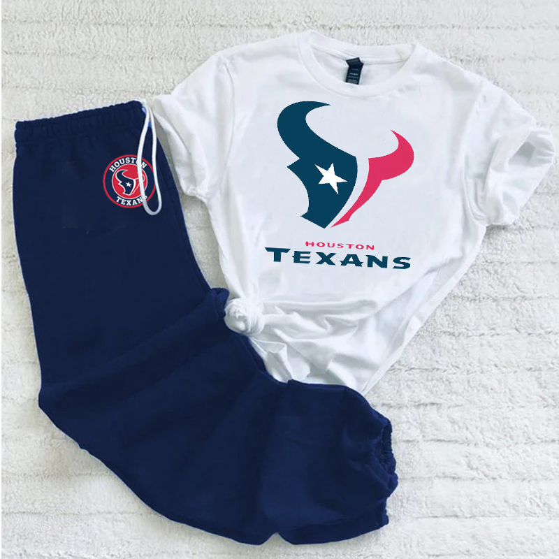 Casual loose fashion printed suit-Houston Texans - fitnfan
