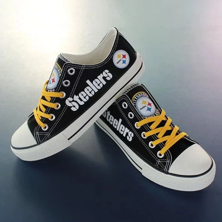 Casual printing couple's canvas shoes-Pittsburgh Steelers - fitnfan