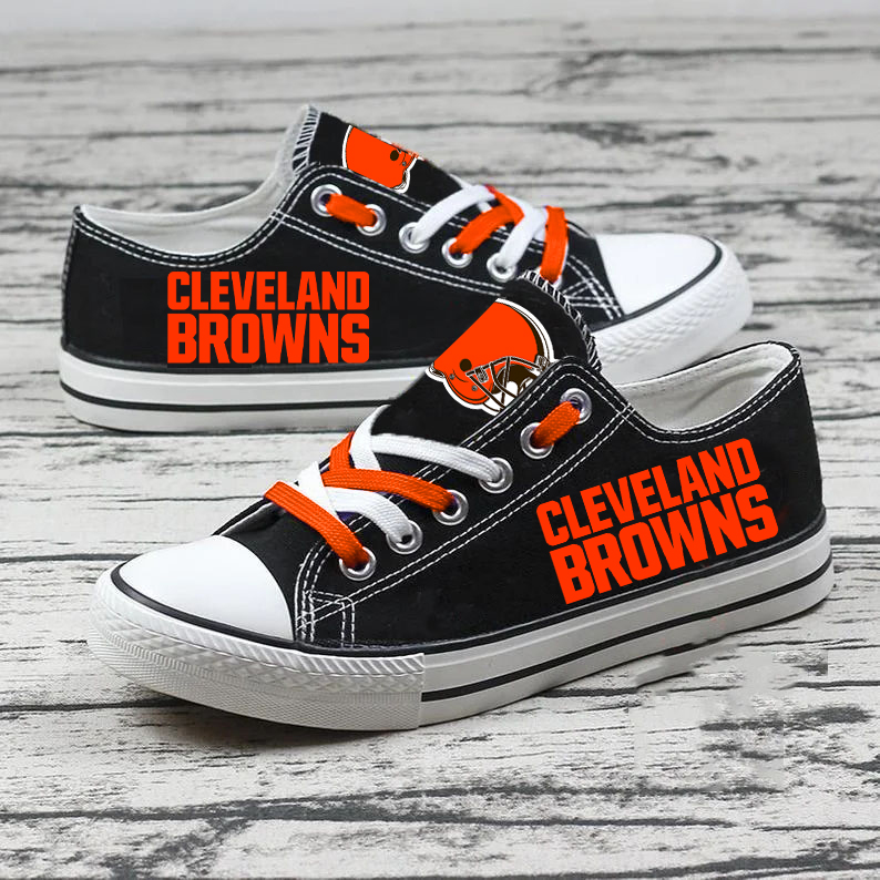 Casual printed low-top canvas shoes unisex-Cleveland Browns - fitnfan