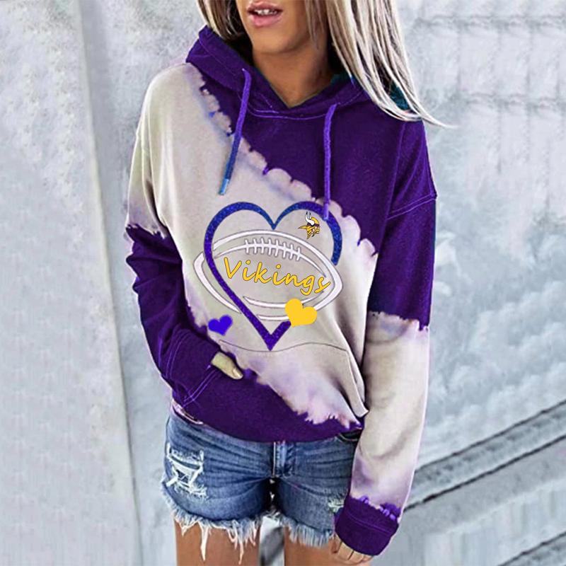Casual printed Hoodie for men and women-Minnesota Vikings - fitnfan