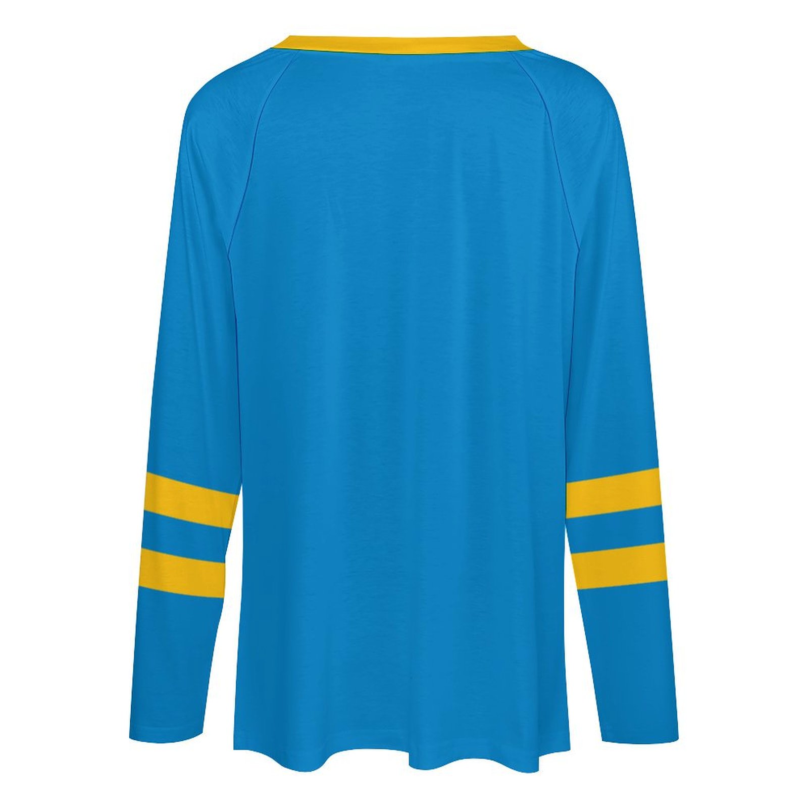 Los Angeles Chargers Women's V-neck Double-layered Long-sleeved Loose T-shirt-Los Angeles Rams - fitnfan