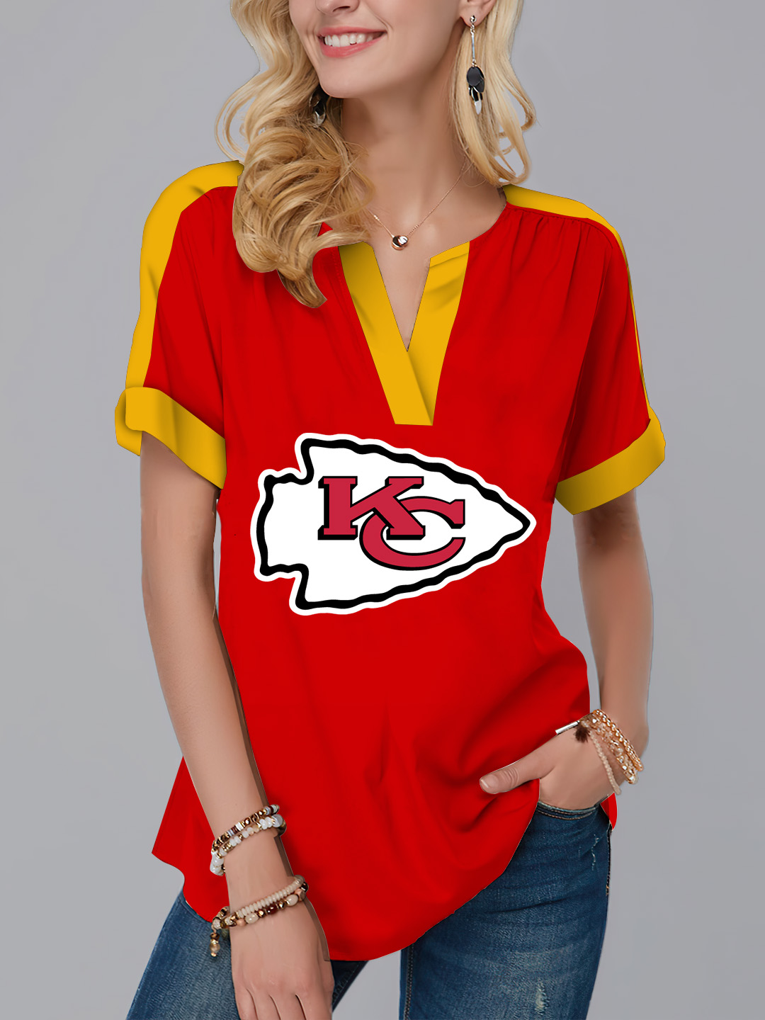 New  Fashion Short Sleeve V-Neck Shirt - fitnfan