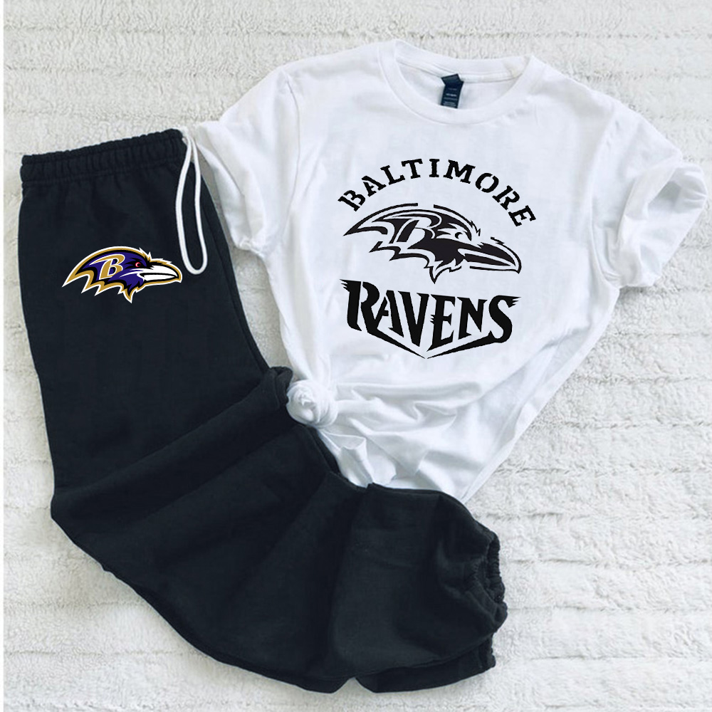 Casual loose fashion printed suit-Baltimore Ravens - fitnfan