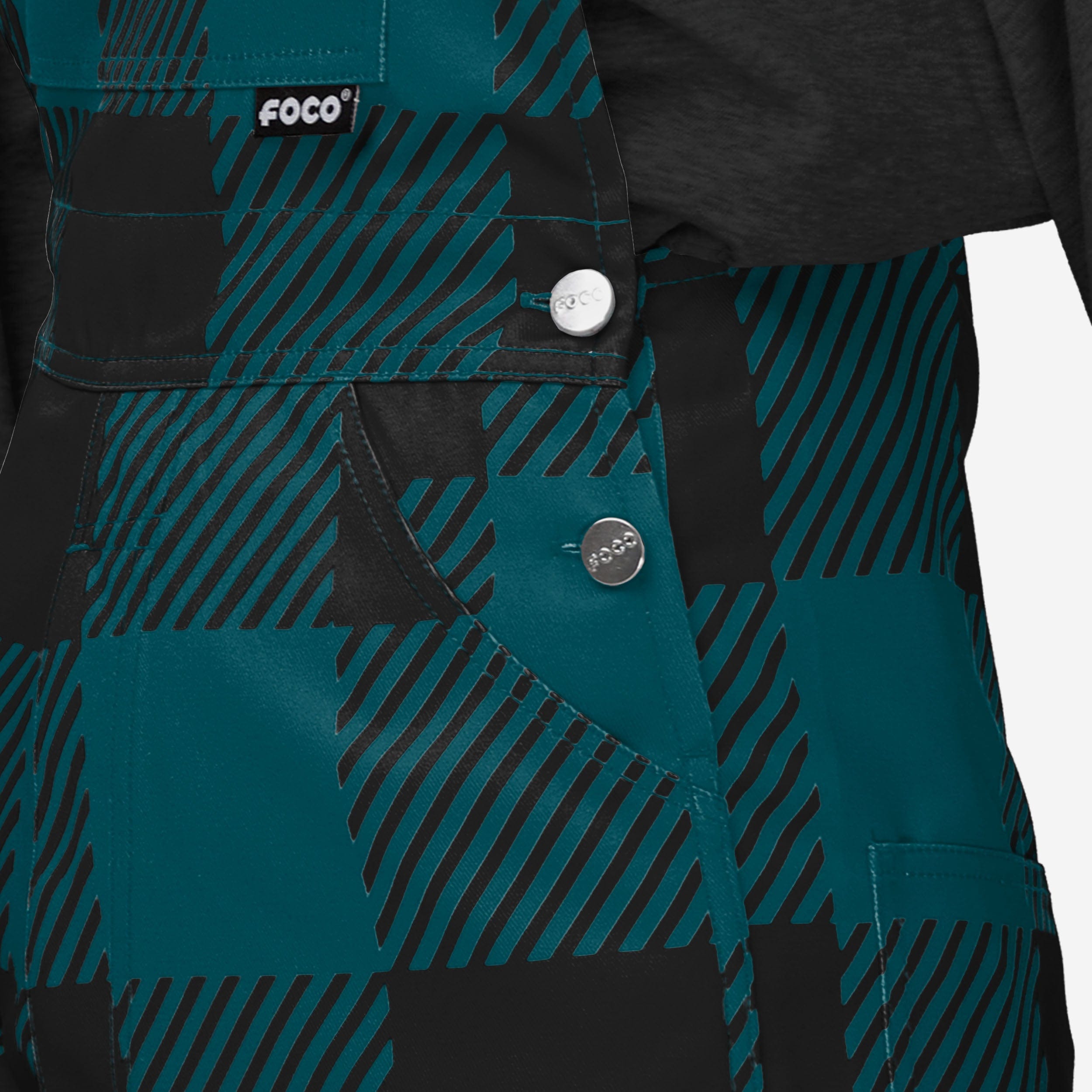 New Womens Plaid Bib Overalls-Philadelphia Eagles - fitnfan