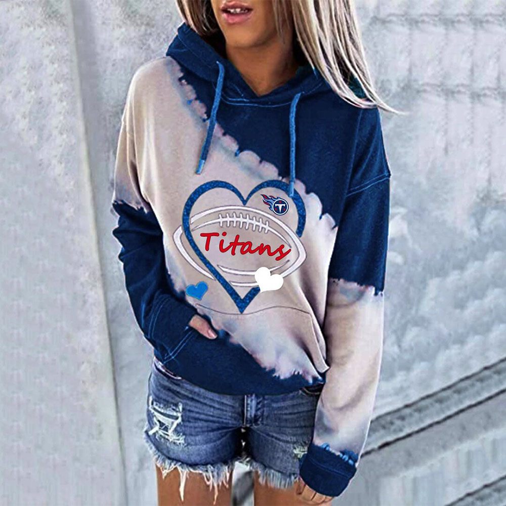 Casual patchwork printed Hoodie-Tennessee Titans - fitnfan