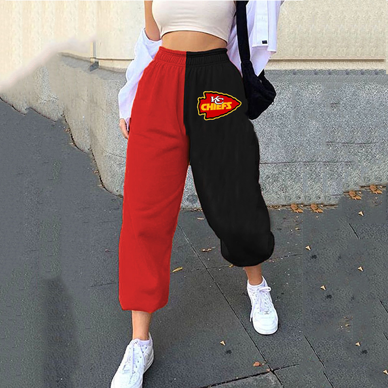 Casual patchwork printed athletic pants - fitnfan