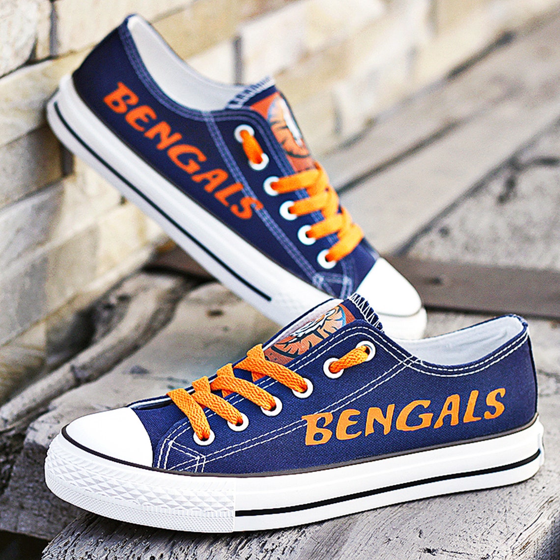 Casual printing couple's canvas shoes-Cincinnati Bengals - fitnfan