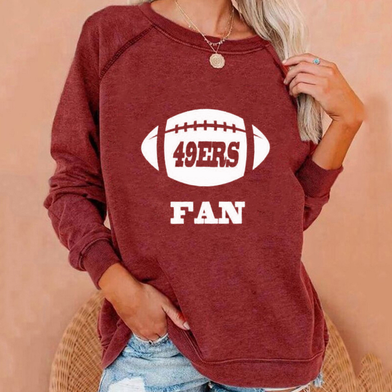 Fashion Temperament Printed Raglan Sleeve-San Francisco 49ers - fitnfan