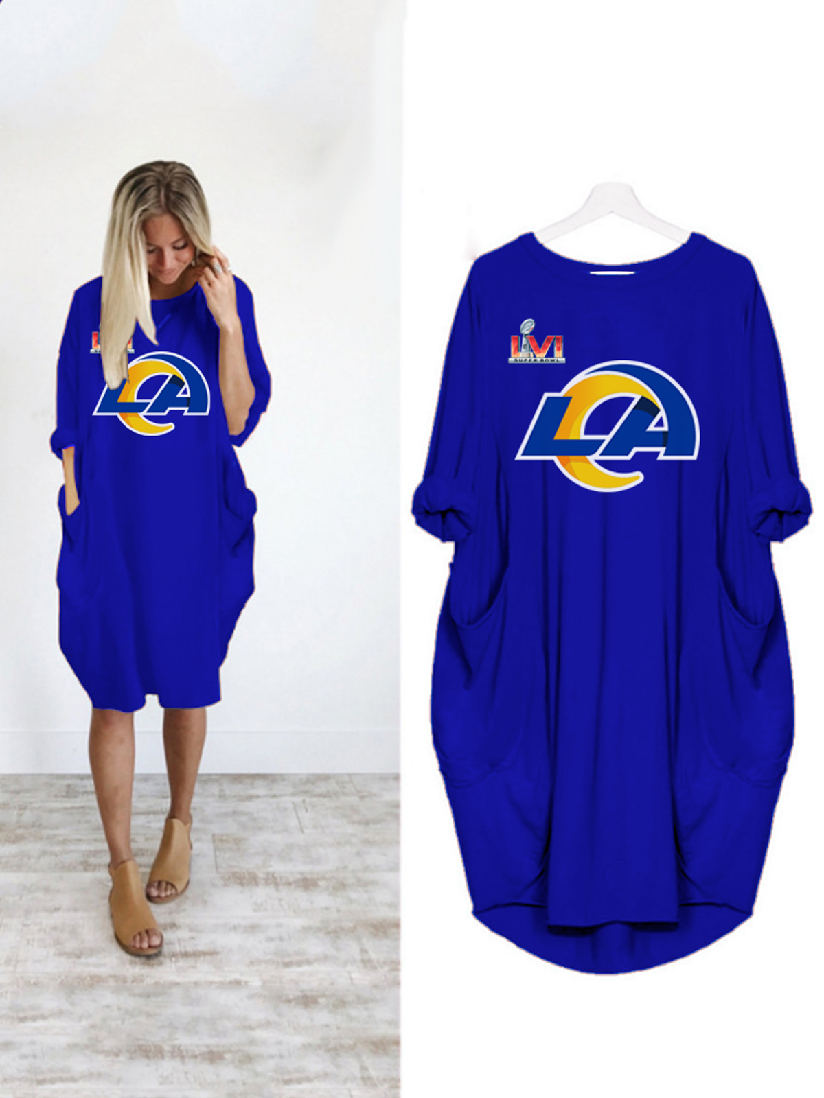 Los Angeles Rams Fashion Loose Dress-Los Angeles Rams - fitnfan
