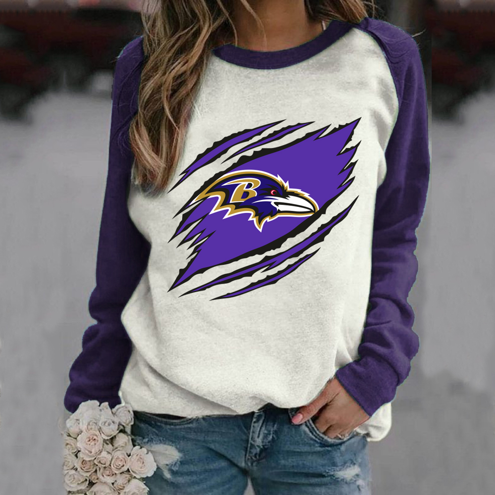 Casual printed Pullover for men and women-Baltimore Ravens - fitnfan