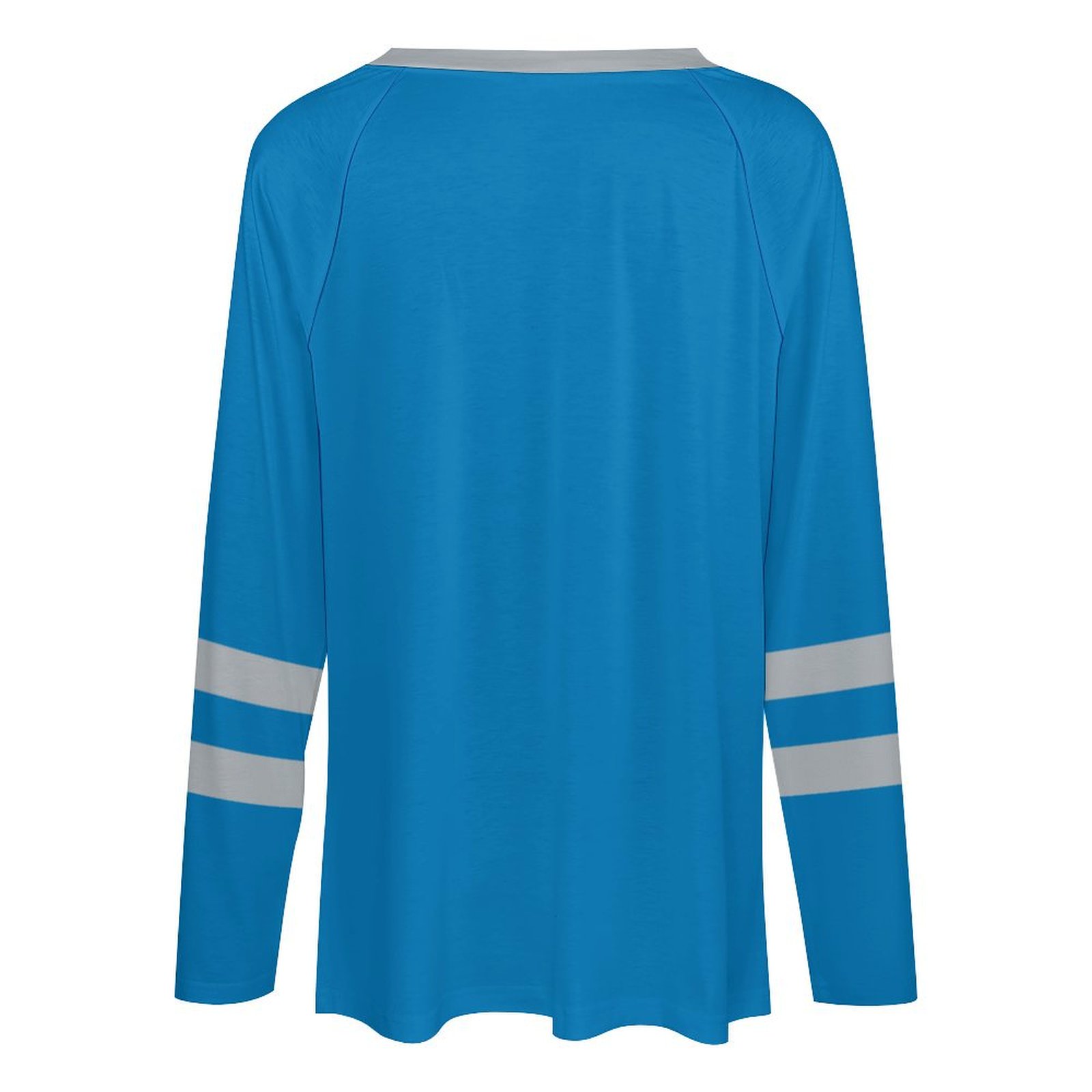 Detroit Lions Women's V-neck Double-layered Long-sleeved Loose T-shirt-Detroit Lions - fitnfan