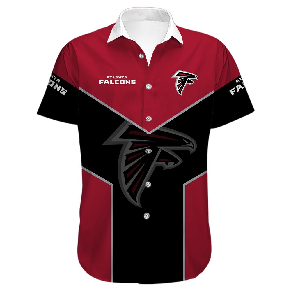 Atlanta Falcons Button Up Tee Shirt-Atlanta Falcons - fitnfan