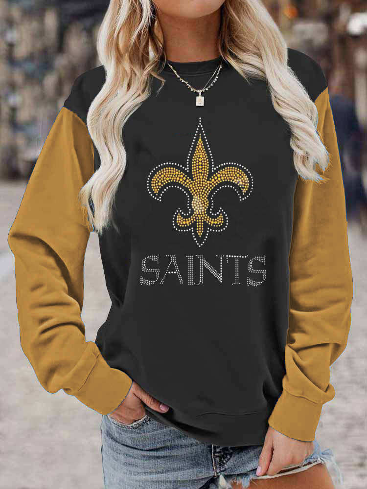 New colorblock print sweatshirt-New Orleans Saints - fitnfan