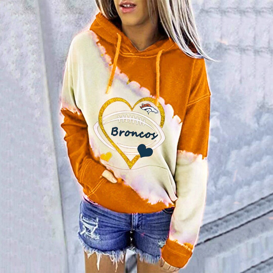 Denver BroncosFashion Printed Patchwork Hoodie-Denver Broncos - fitnfan