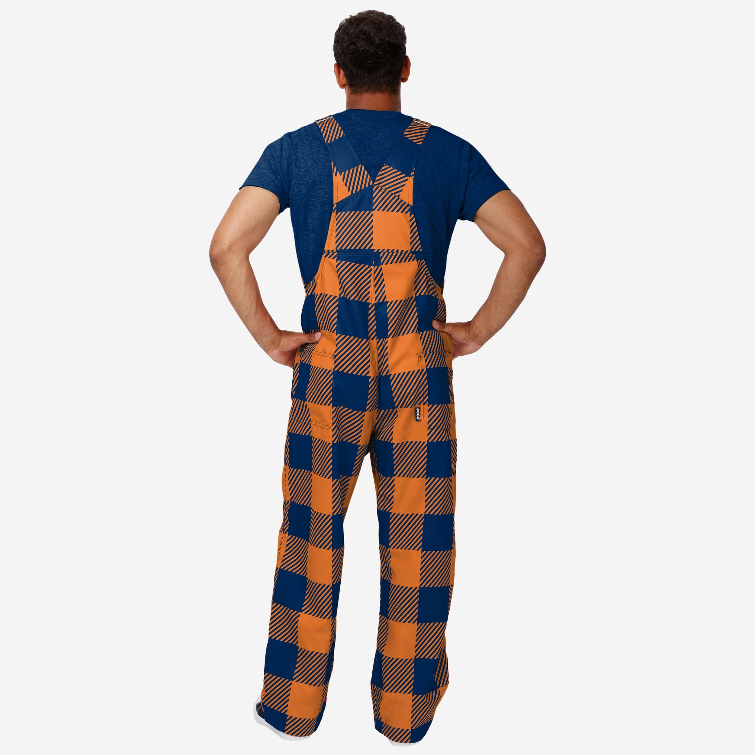 Denver Broncos Mens Plaid Bib Overalls-Denver Broncos - fitnfan