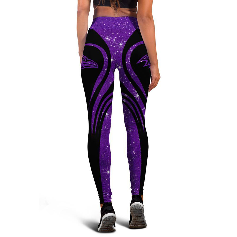 Casual fashion contrast printed Leggings-Baltimore Ravens - fitnfan