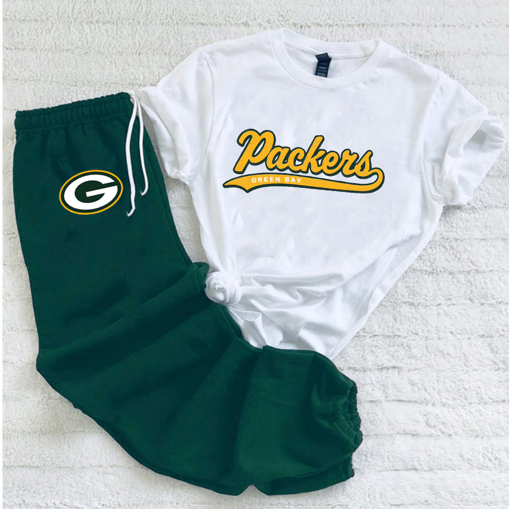 Casual loose fashion printed suit-Green Bay Packers - fitnfan