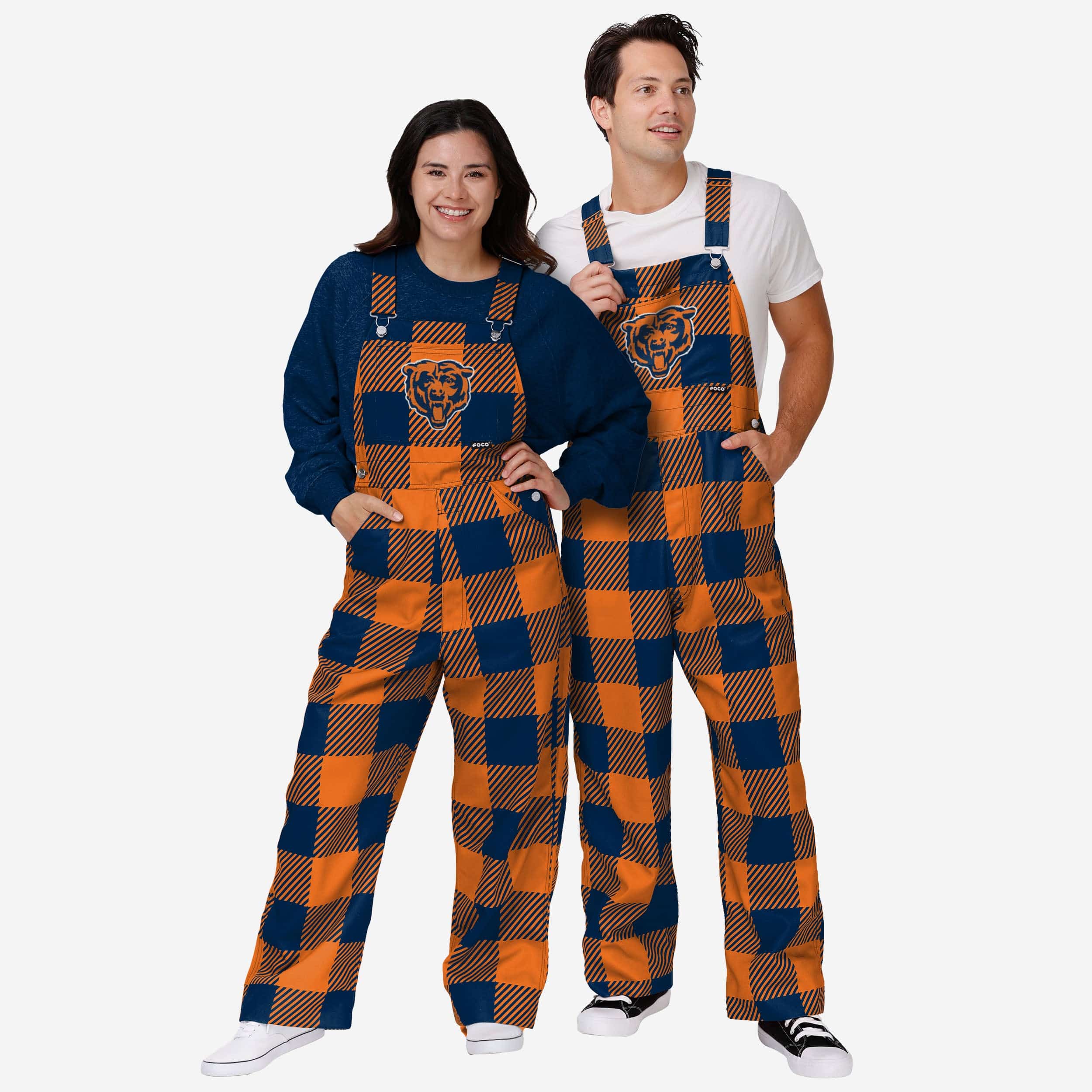 Chicago Bears Womens Plaid Bib Overalls-Chicago Bears - fitnfan