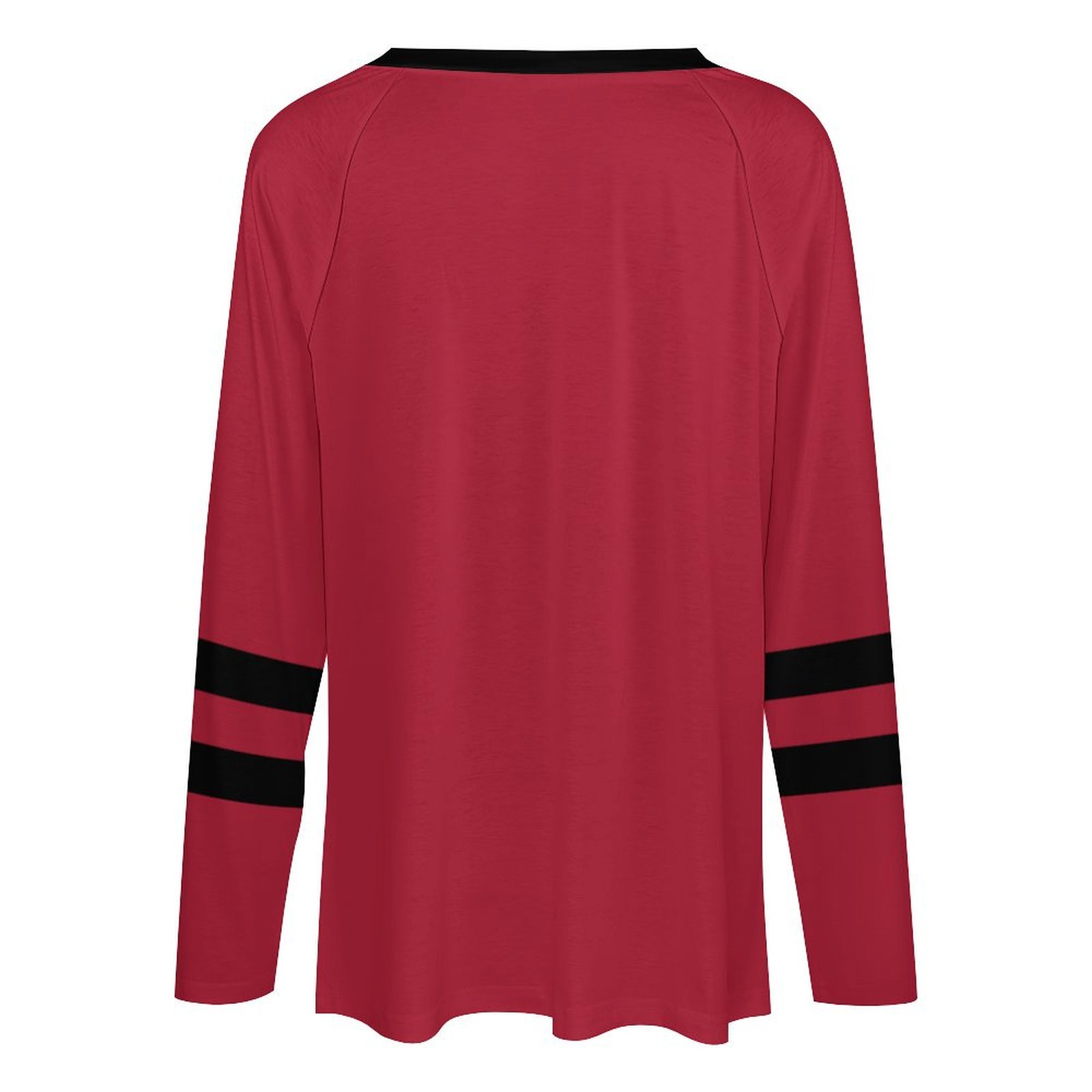 Atlanta Falcons Women's V-neck Double-layered Long-sleeved Loose T-shirt-Atlanta Falcons - fitnfan