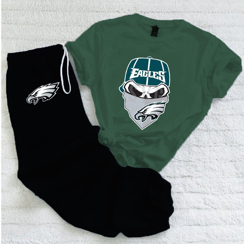 Casual loose fashion printed suit-Philadelphia Eagles - fitnfan