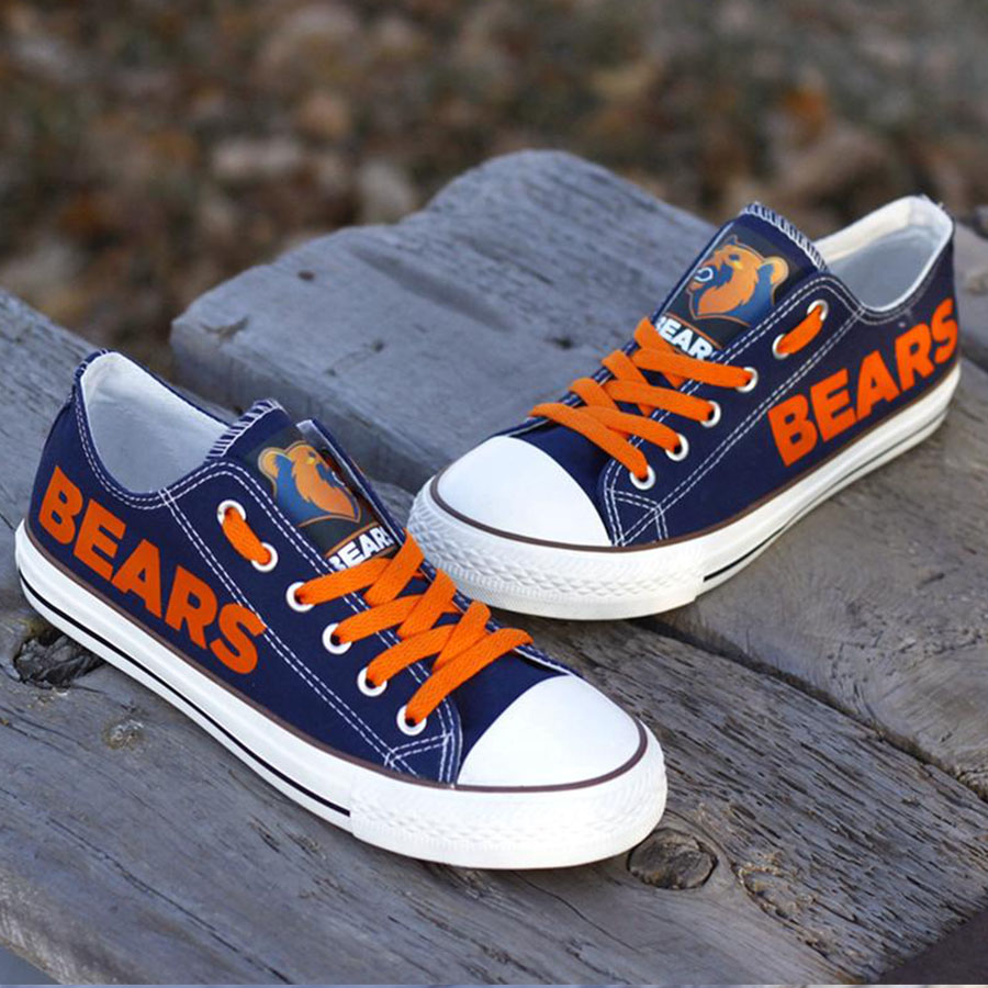 Casual printed low-top canvas shoes unisex-Chicago Bears - fitnfan