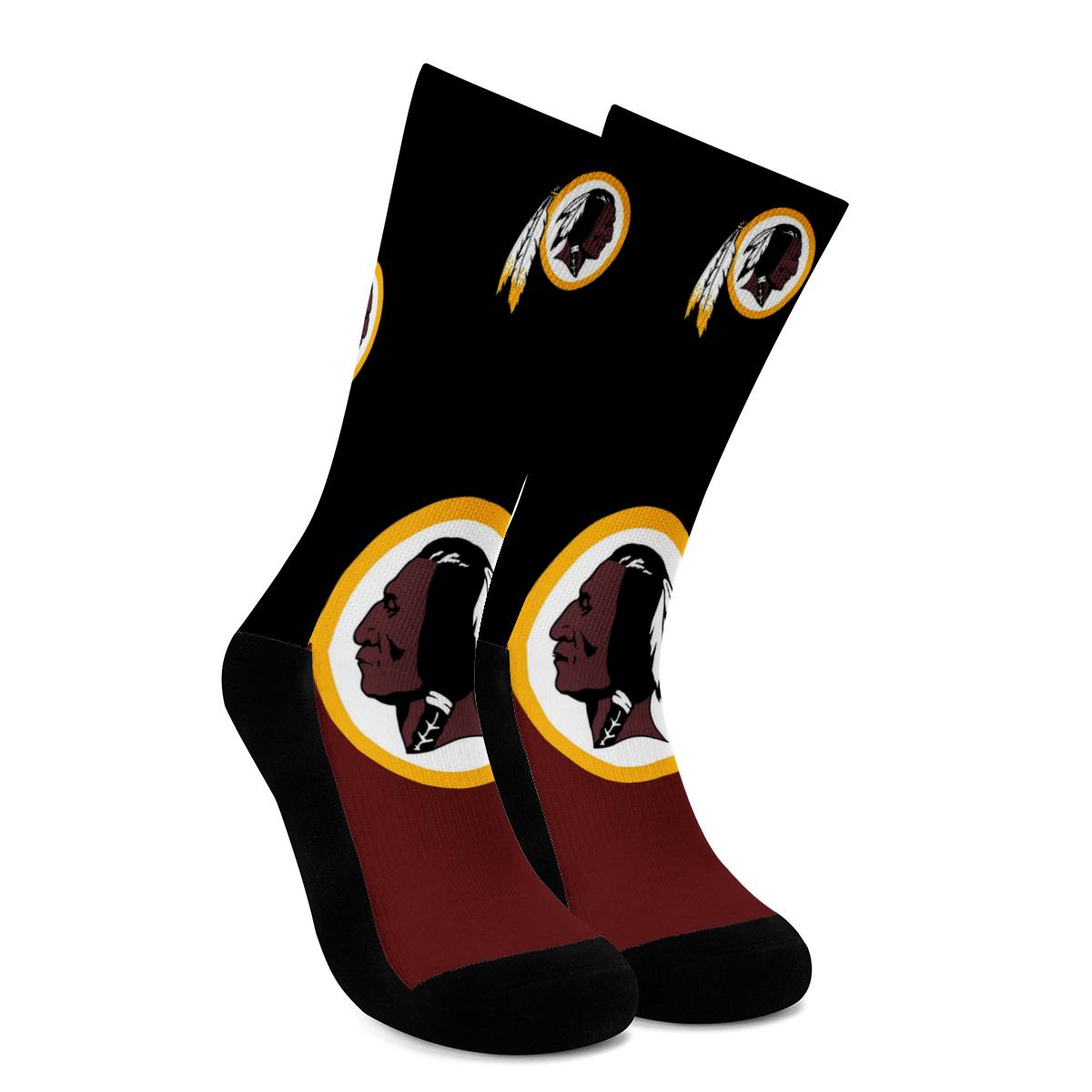 Washington Redskins For Bare Feet Crew Socks-Washington Commanders - fitnfan