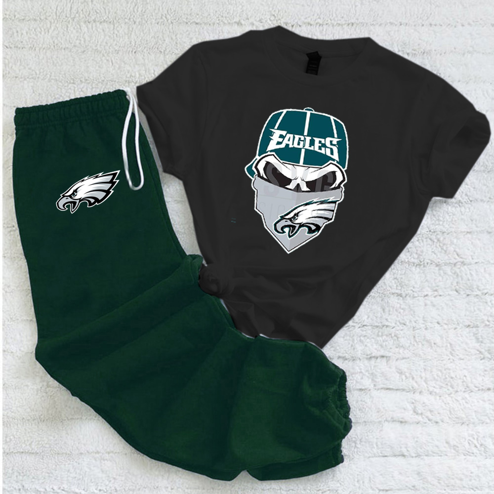 Casual loose fashion printed suit-Philadelphia Eagles - fitnfan