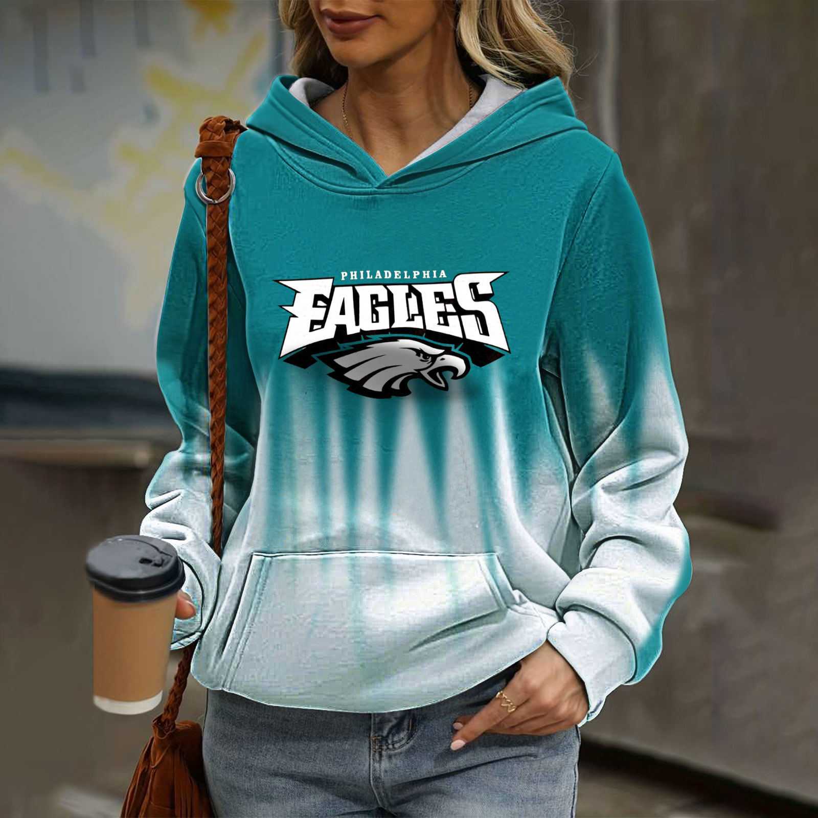 Casual loose contrast printed Hoodie - fitnfan