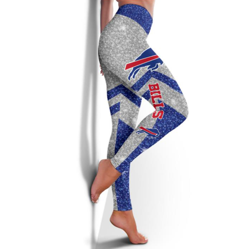 Casual fashion contrast printed Leggings-Buffalo Bills - fitnfan