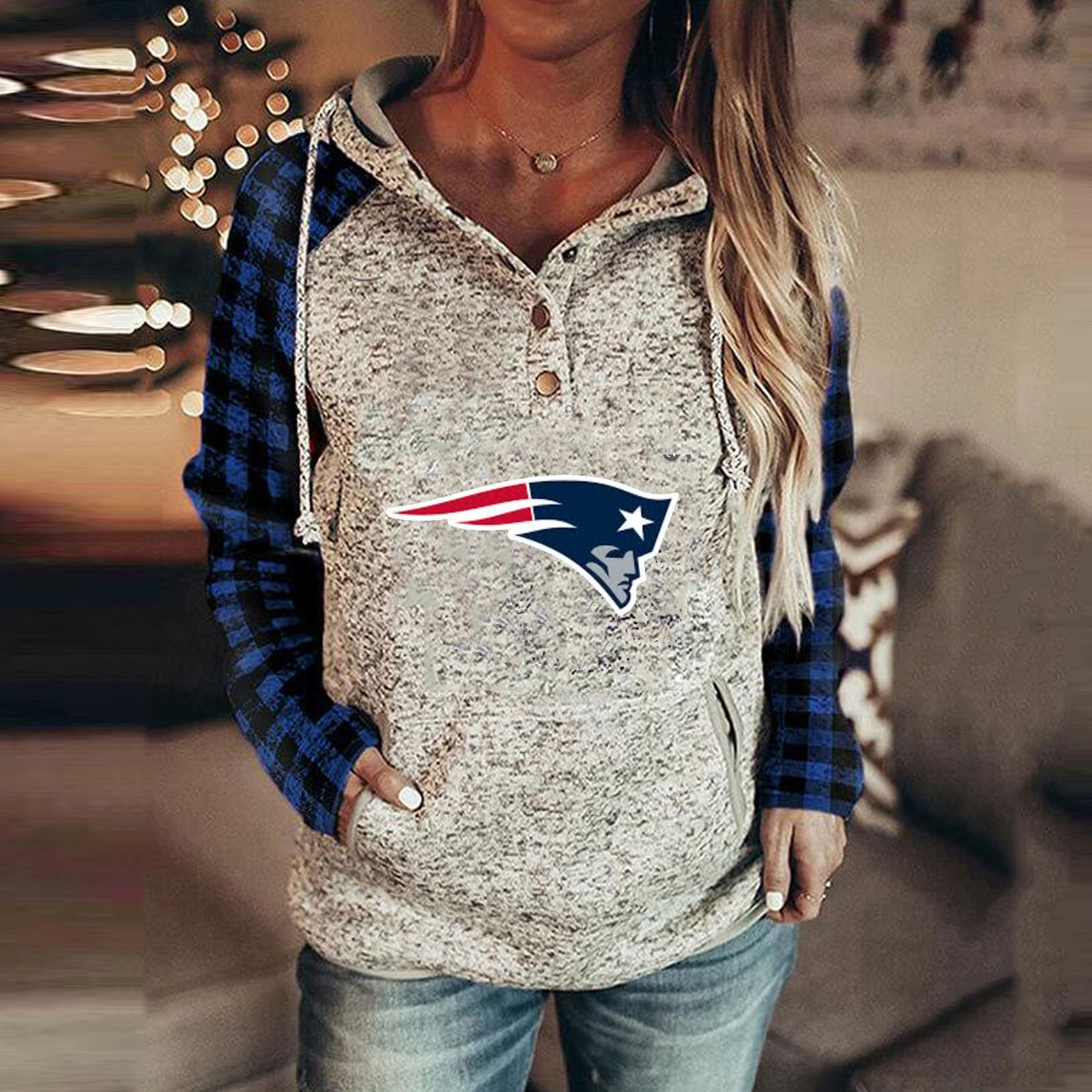 loose print Unisex Hoodie-New England Patriots - fitnfan