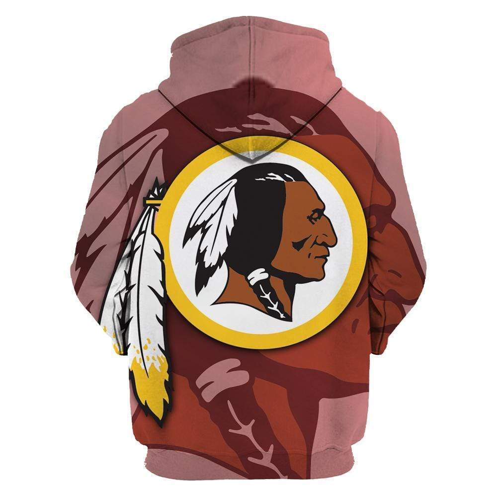 Washington Redskins Printed Hooded Pocket Pullover Sweater-Washington Commanders - fitnfan