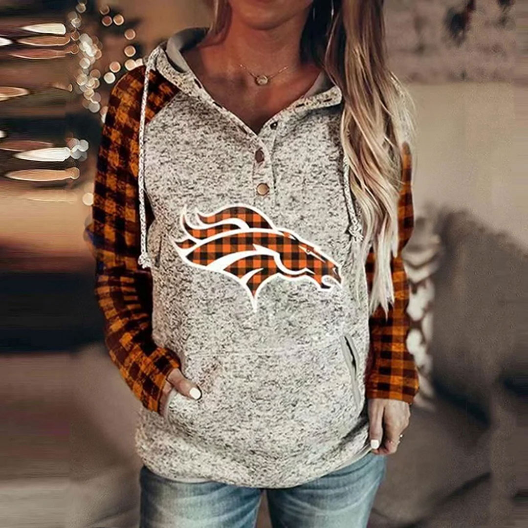Denver Broncos Fashion Printed Patchwork Hoodie-Denver Broncos - fitnfan