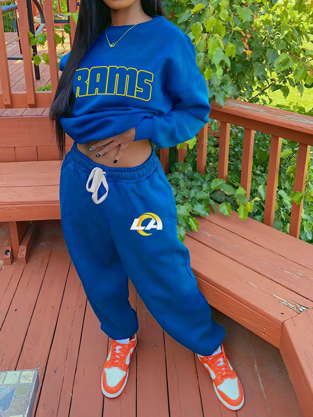 Los Angeles Rams Sports Sweatshirt Two-Piece Suit-Los Angeles Rams - fitnfan