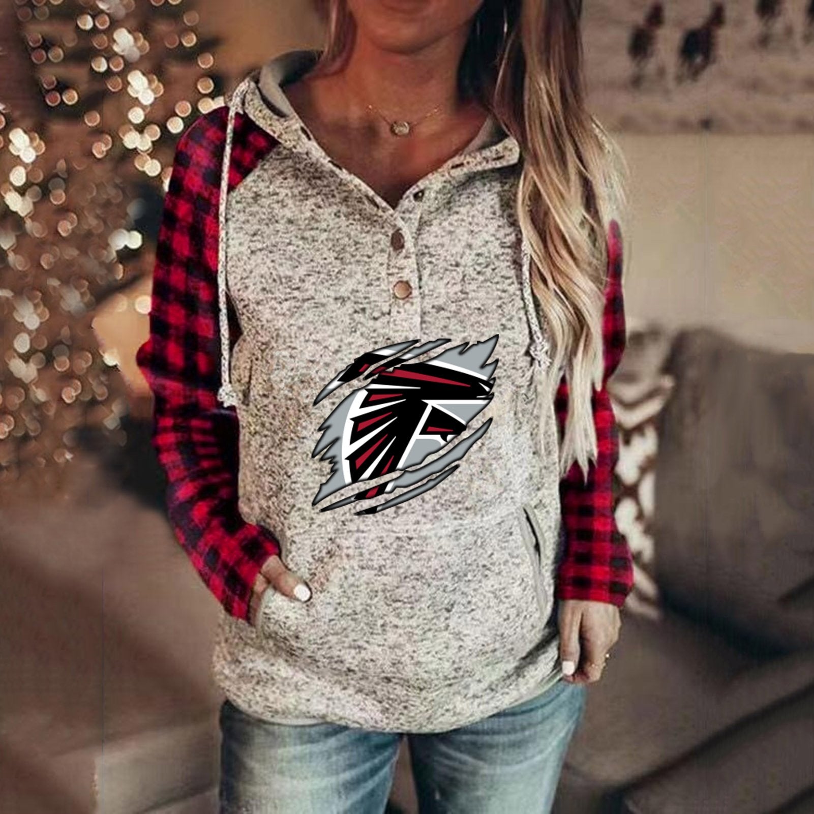 Atlanta Falcons 3D Printed Splicing Hoodie-Atlanta Falcons - fitnfan