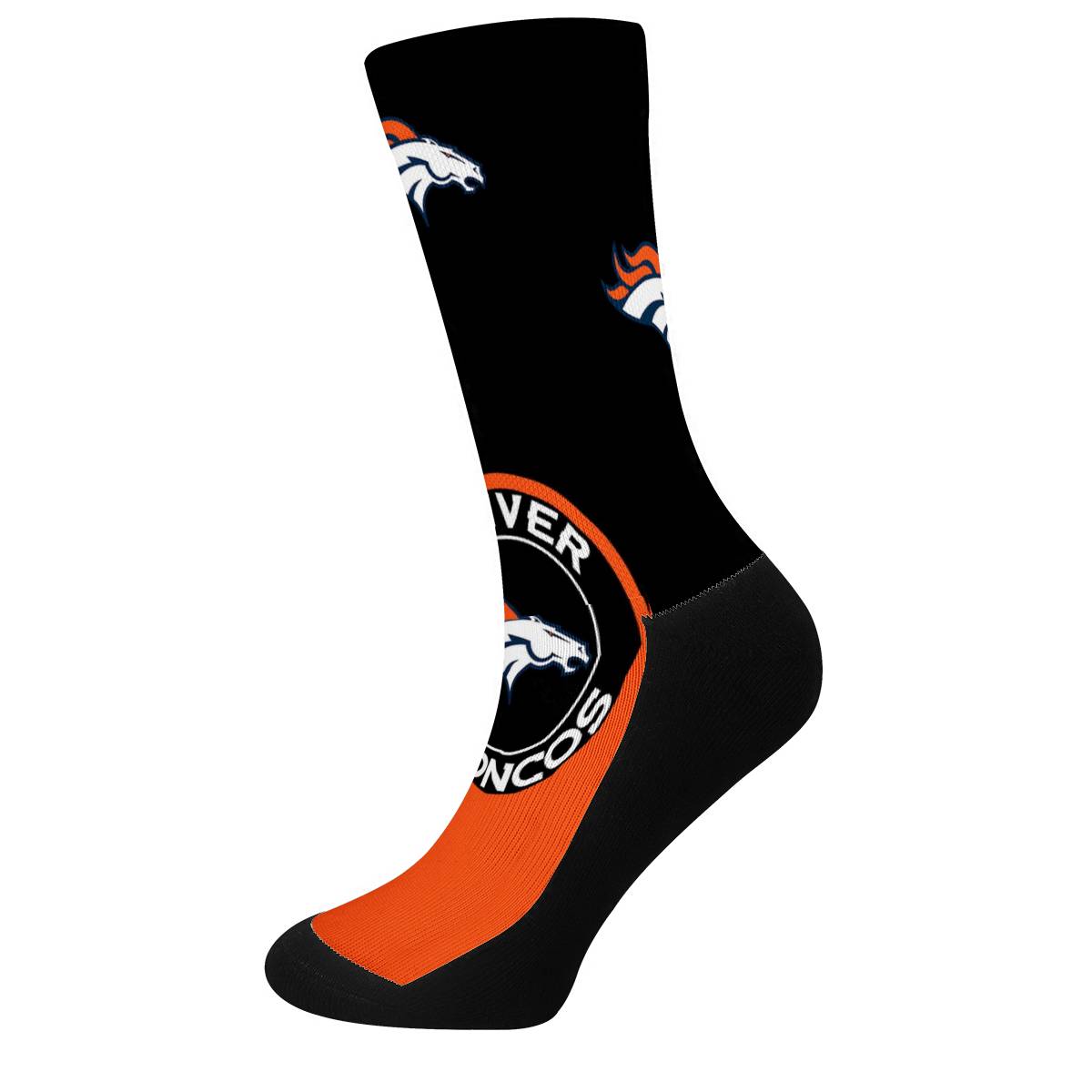 Denver Broncos For Bare Feet Crew Socks-Denver Broncos - fitnfan