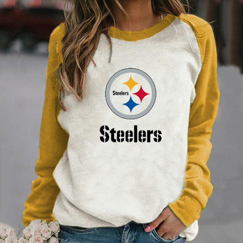fashion patchwork printed long sleeved sweater-Pittsburgh Steelers - fitnfan