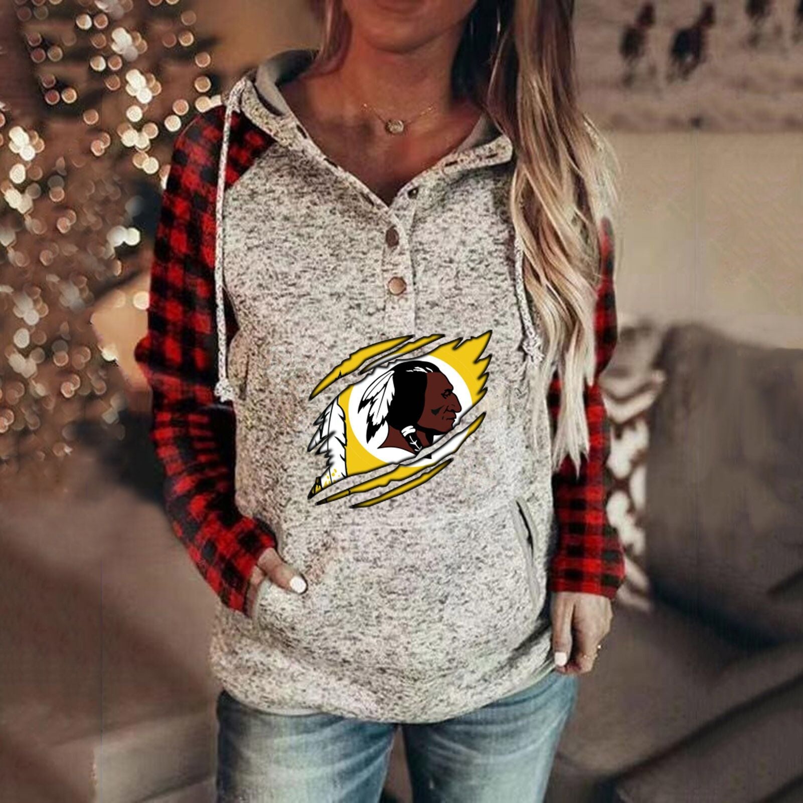 Washington Redskins 3D Printed Splicing Hoodie-Washington Commanders - fitnfan