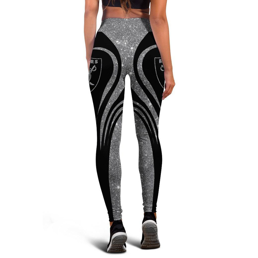 Casual fashion contrast printed Leggings-Las Vegas Raiders - fitnfan