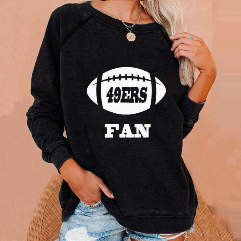 Fashion Temperament Printed Raglan Sleeve-San Francisco 49ers - fitnfan